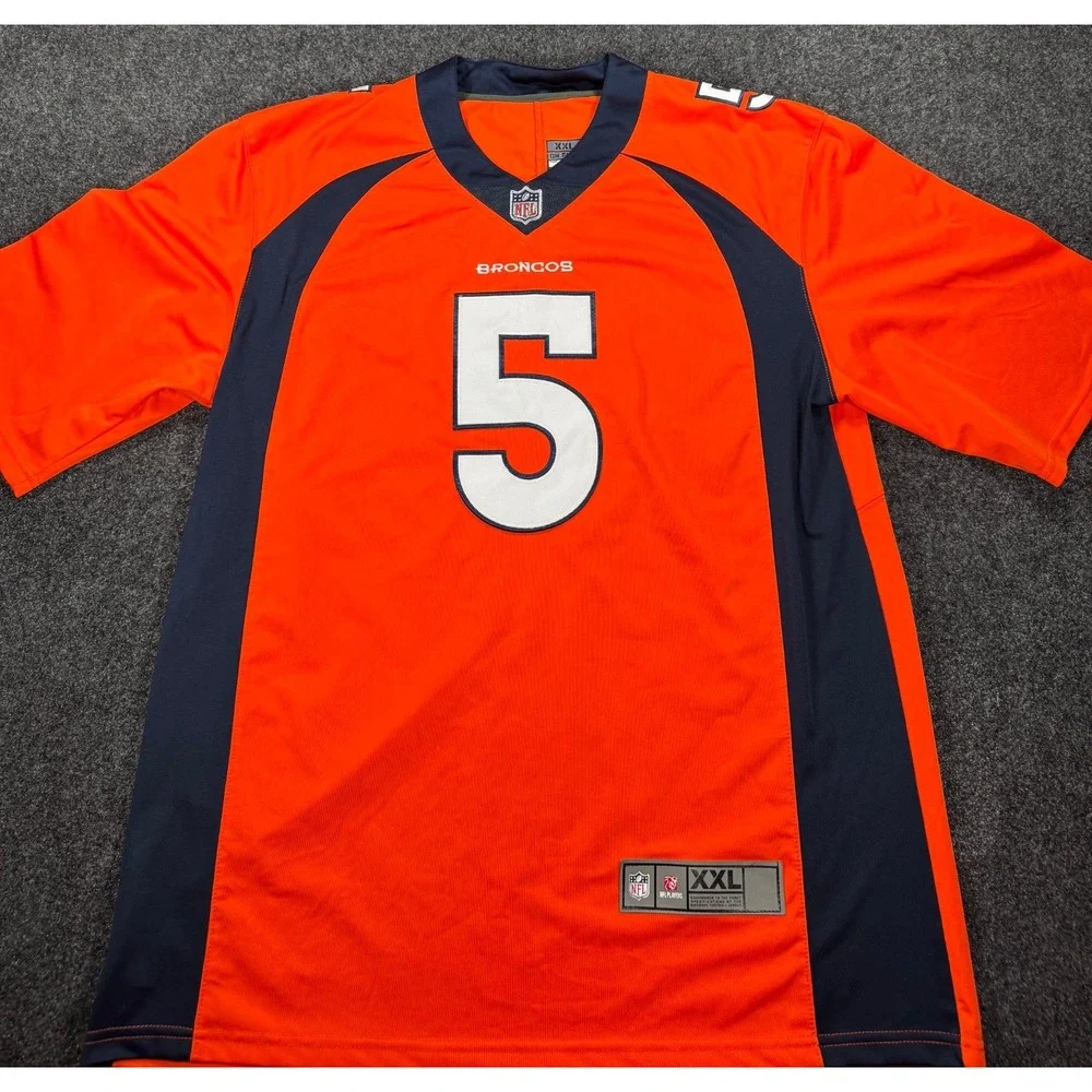 Denver Broncos Joe Flacco #5 NFL Jersey Orange XXL On Field
